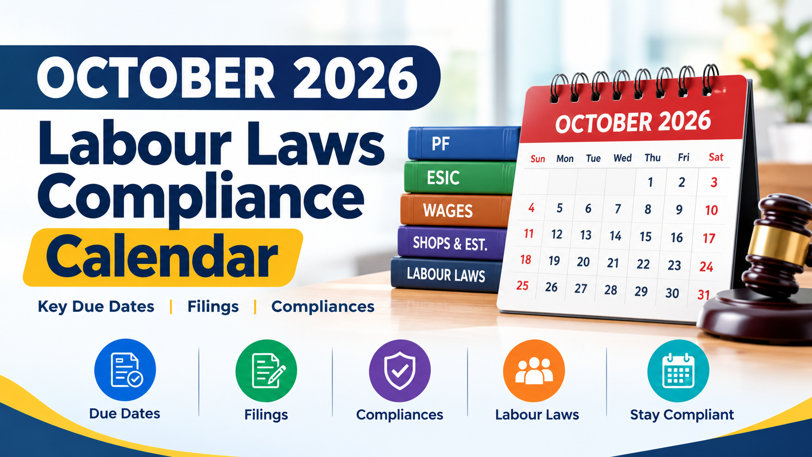 October 2026 Labour Laws Compliance calendar